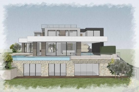 Unfinished villa for sale in Beaulieu, 500m2, panoramic view of the sea